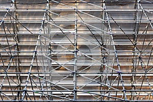 Scaffolding Steel Frame Installation in Construction Site, Scaffold Element, Structure Erection