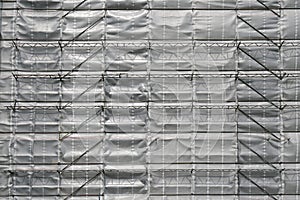 Scaffolding and tarpaulin