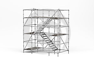 Scaffolding used in construction isolated on white background