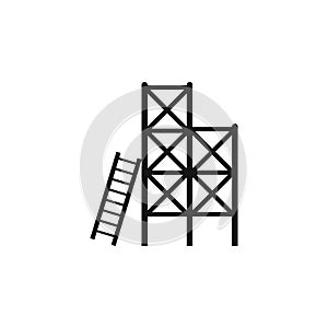 Scaffolding vector icon isolated on transparent background, Scaffolding logo concept. Ladder, scaffold, stairs, steps photo