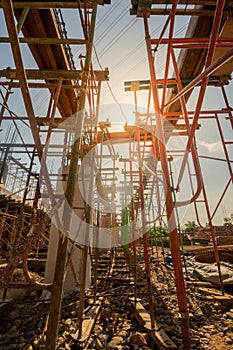 Scafolding and construction site