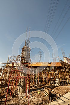 Scafolding and construction site