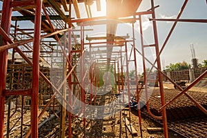 Scafolding and construction site