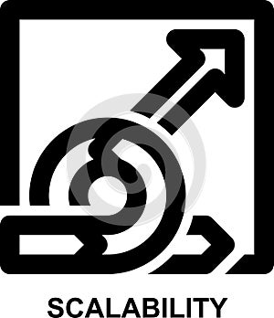 scalability, scalable, scaling, agile, scale up, expand outline icon