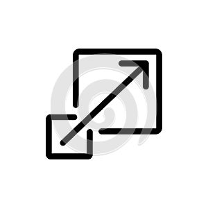 Scalability or scalable system line art vector icon for apps and websites