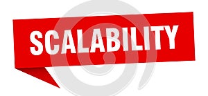 scalability speech bubble. scalability ribbon sign.