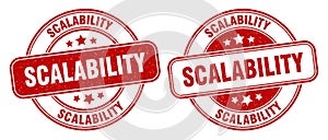 Scalability stamp. scalability label. round grunge sign