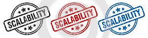 scalability stamp. scalability round isolated sign.