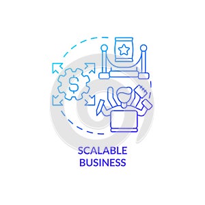 Scalable business blue gradient concept icon