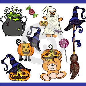 Halloween set digital elements