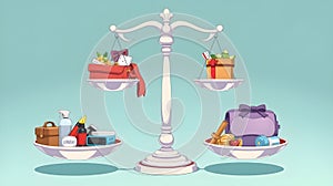 A scale balancing needs and wants