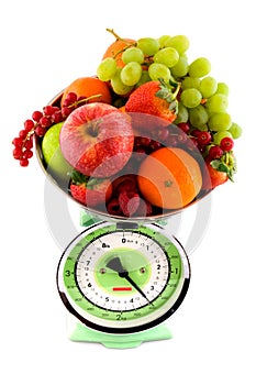 Scale with fruit for diet