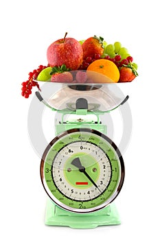 Scale with fruit for diet