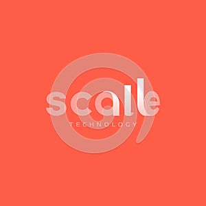 Scale with growing bar graph trendy mdoern logotype