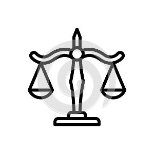 Black line icon for Scale, balance and justice photo