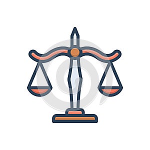 Color illustration icon for Scale, balance and justice photo