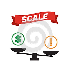 Scale icon vector. Scale vector sign isolated. Balance scale sign