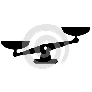 Scale icon on white background, balance scale sign. flat style. simple equal balance scale symbol