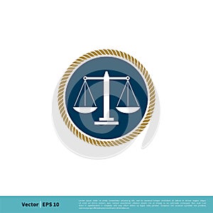 Scale of Justice Icon Vector Logo Template Illustration Design. Vector EPS 10