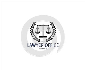 scale of justice inside wheat ear for lawyer office vector logo design