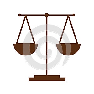 Scale justice isolated icon