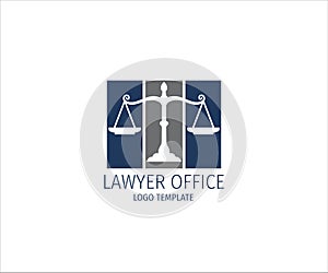 scale of justice for lawyer office vector logo design