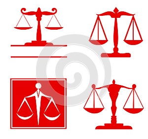 Scale of justice symbol - Set