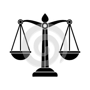 Scale of justice with white background photo
