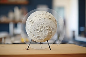 a scale model of the moon with accurate craters