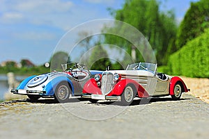 Scale model replicas of the Audi 225 Front Roadster german car