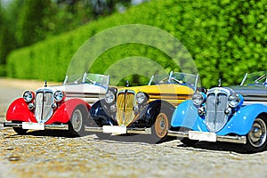 Scale model replicas of the Audi 225 Front Roadster german car