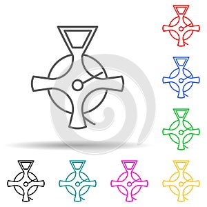 Scale multi color style icon. Simple thin line, outline vector of measuring Instruments icons for ui and ux, website or