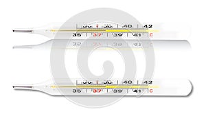 Scale of thermometer closeup