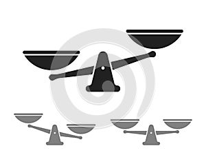 Scale vector icon of weight or justice scales