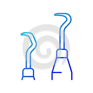Scaler and curette gradient linear vector icon