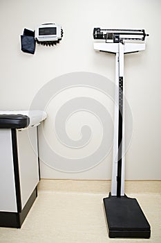 Scales in examination room