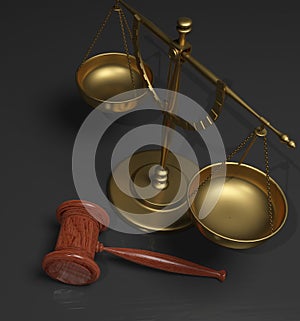 Scales and gavel