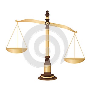 Scales icon in flat style. Libra symbol, balance sign. Vector design element