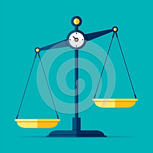 Scales icon in flat style. Libra symbol, balance sign. Vector design element for you project on color background
