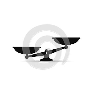 Scales icon. Vector black scale silhouette illustration