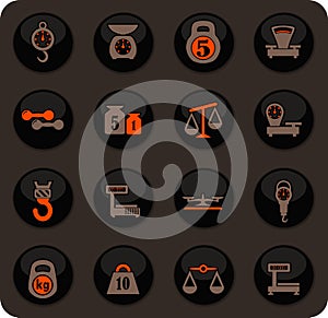 Scales icons set photo