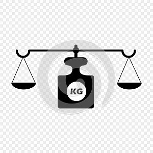 Scales on an isolated transparent background. Vector scales. The concept is a symbol of justice.