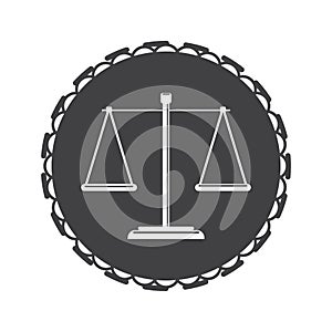 Scales of justice design. Vector illustration decorative design