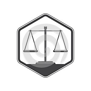 Scales of justice design. Vector illustration decorative design