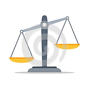 Scales of justice icon. Law balance symbol.