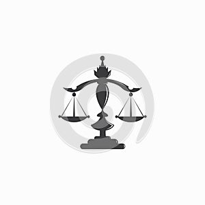 Scales justice icon vector logo design clip art illustration