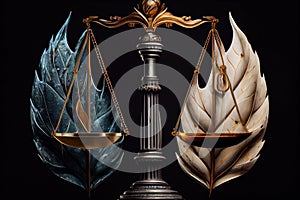 scales of justice, with one side holding a feather and the other side a stone