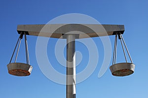 Scales of Justice in Steel Perfect Balance