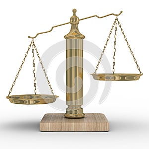 Scales justice on a white background