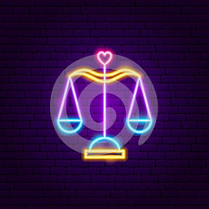 Scales Love Equal Neon Sign